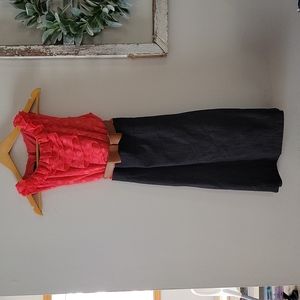 Size 6 pink and dark denim Alyx dress with leather bow